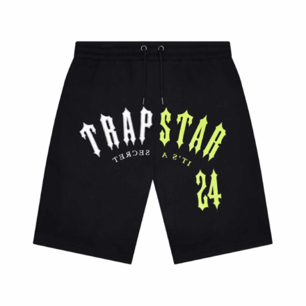 Trapstar Irongate Split Arch Shorts - Black/Slime