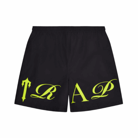 Trapstar Script Shell Shorts - Black/Slime