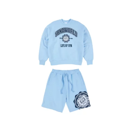 SynaWorld College Crew Short Set Blue