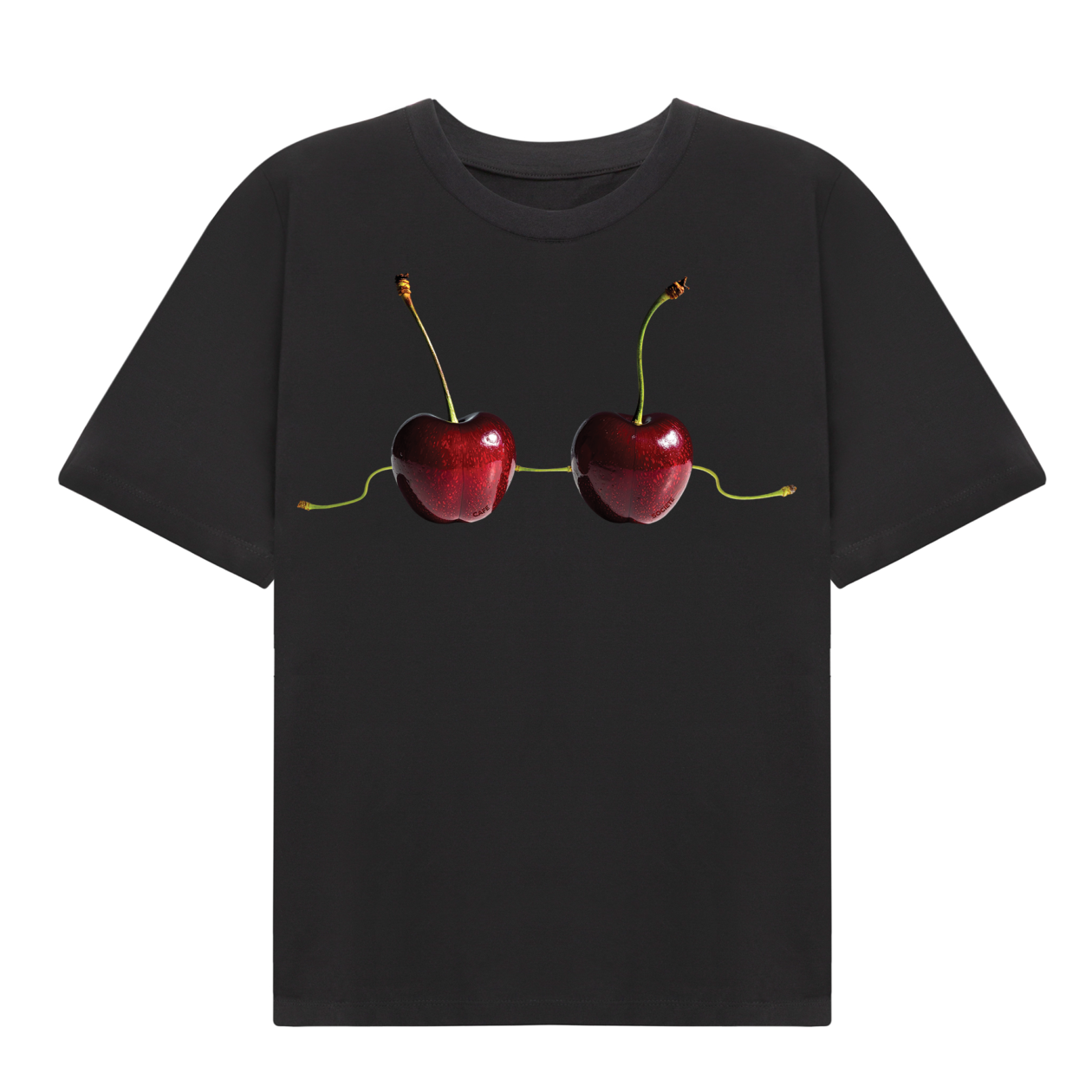 Cafe Societe Cropped T-shirt Cherry Black
