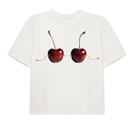 Cafe Societe Cropped T-shirt Cherry White
