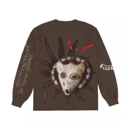 Travis Scott Reverse Jack Long Sleeve T-shirt Brown