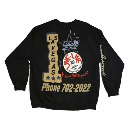 Travis Scott Road to Utopia Las Vegas Crewneck Black
