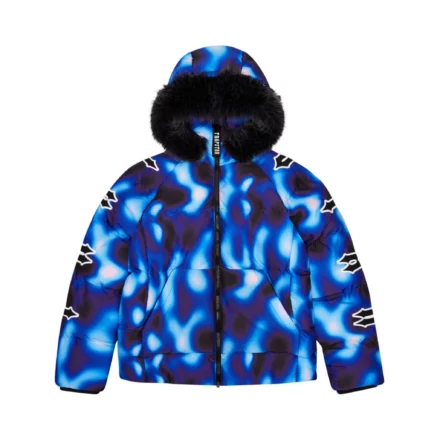 Trapstar Irongate Hooded Sleeve Puffer - Black_Blue