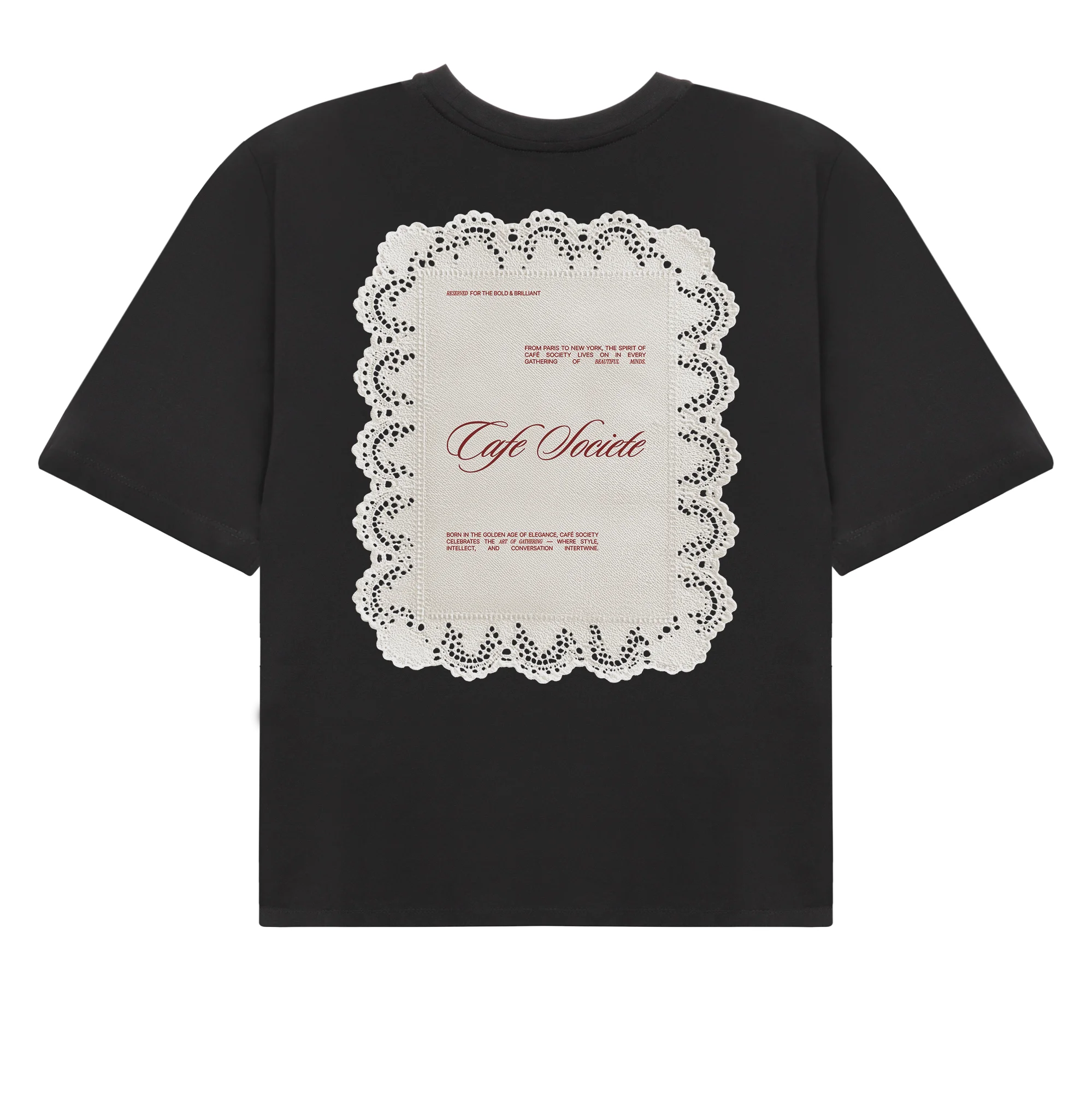 Cafe Societe Cropped T-shirt Reservation (Black)