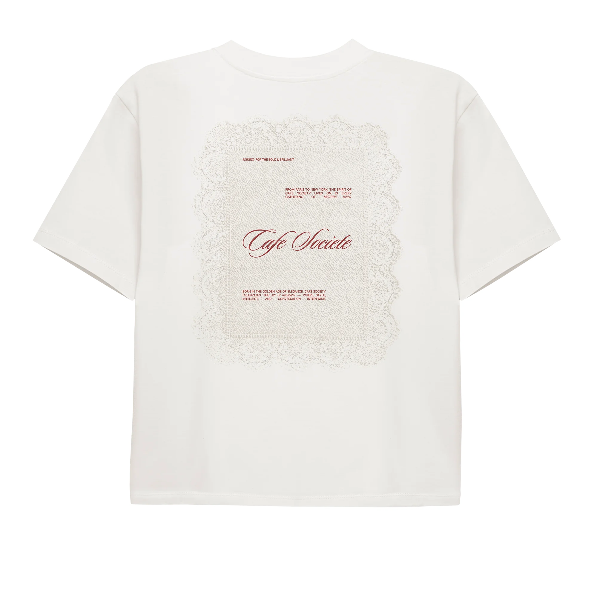 Cafe Societe Cropped T-shirt Reservation (White)
