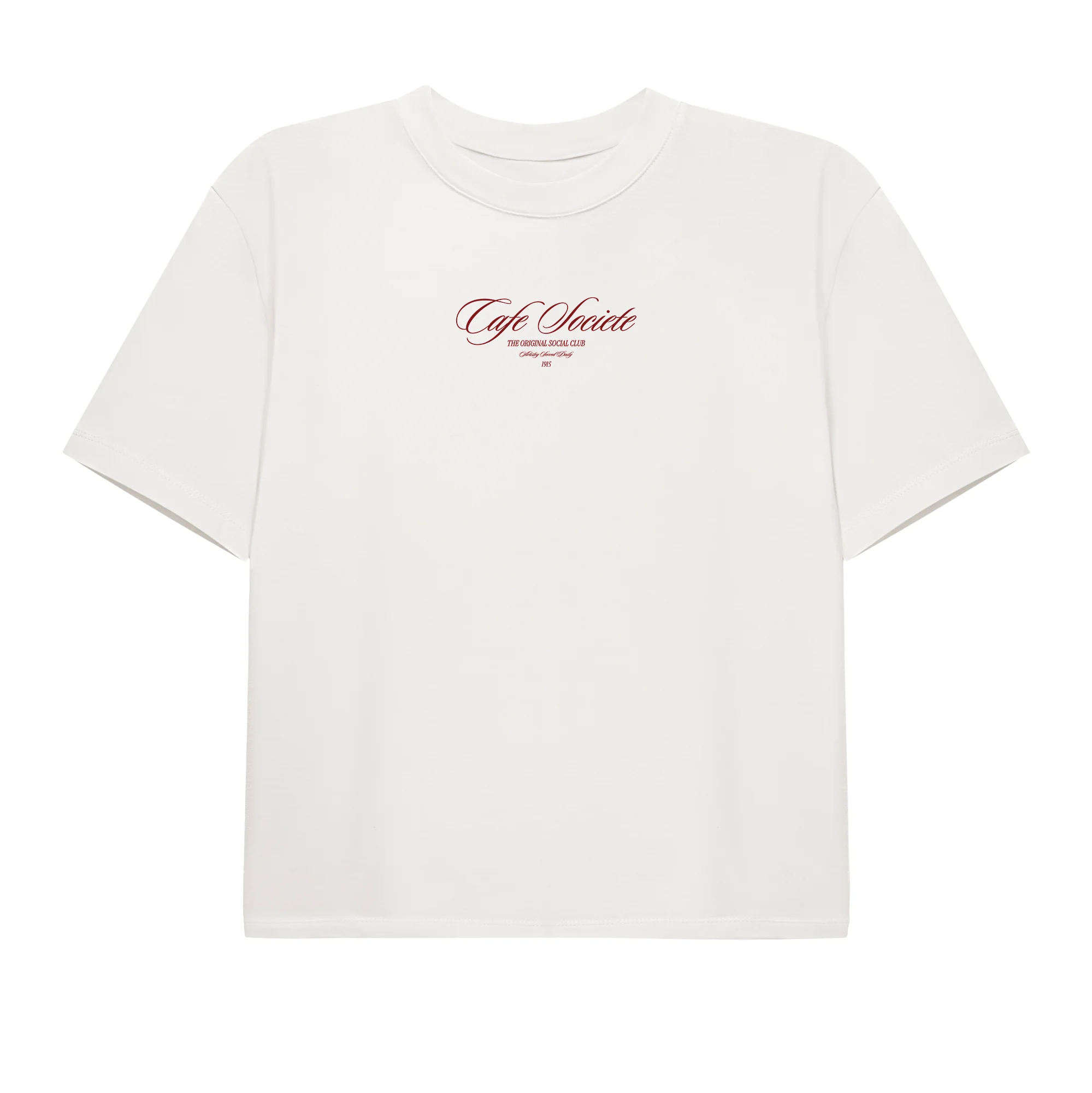 Cafe Societe Cropped T-shirt Reservation (White) 1