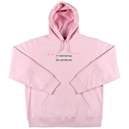 Supreme Burberry Box Logo Hoodie Light Pink