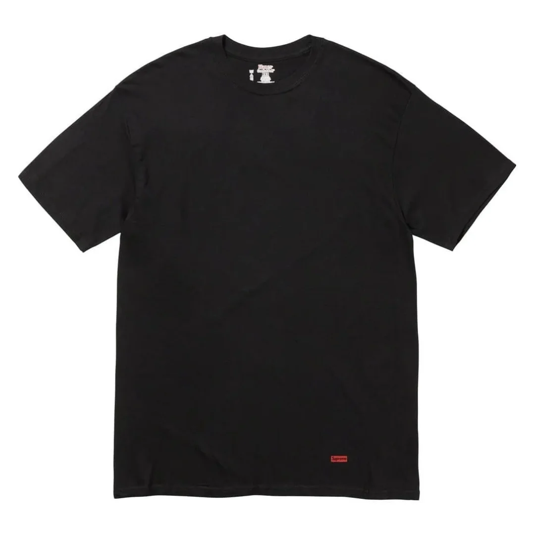 Supreme x Hanes Tagless Tees Black 1