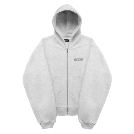 Classic Logo Zip Hoodie - Heather Grey 1