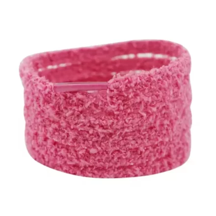 Sznurówki pluszowe różowe