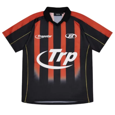 Trapstar Hyperdrive Striped Football Jersey - Black_Red 1